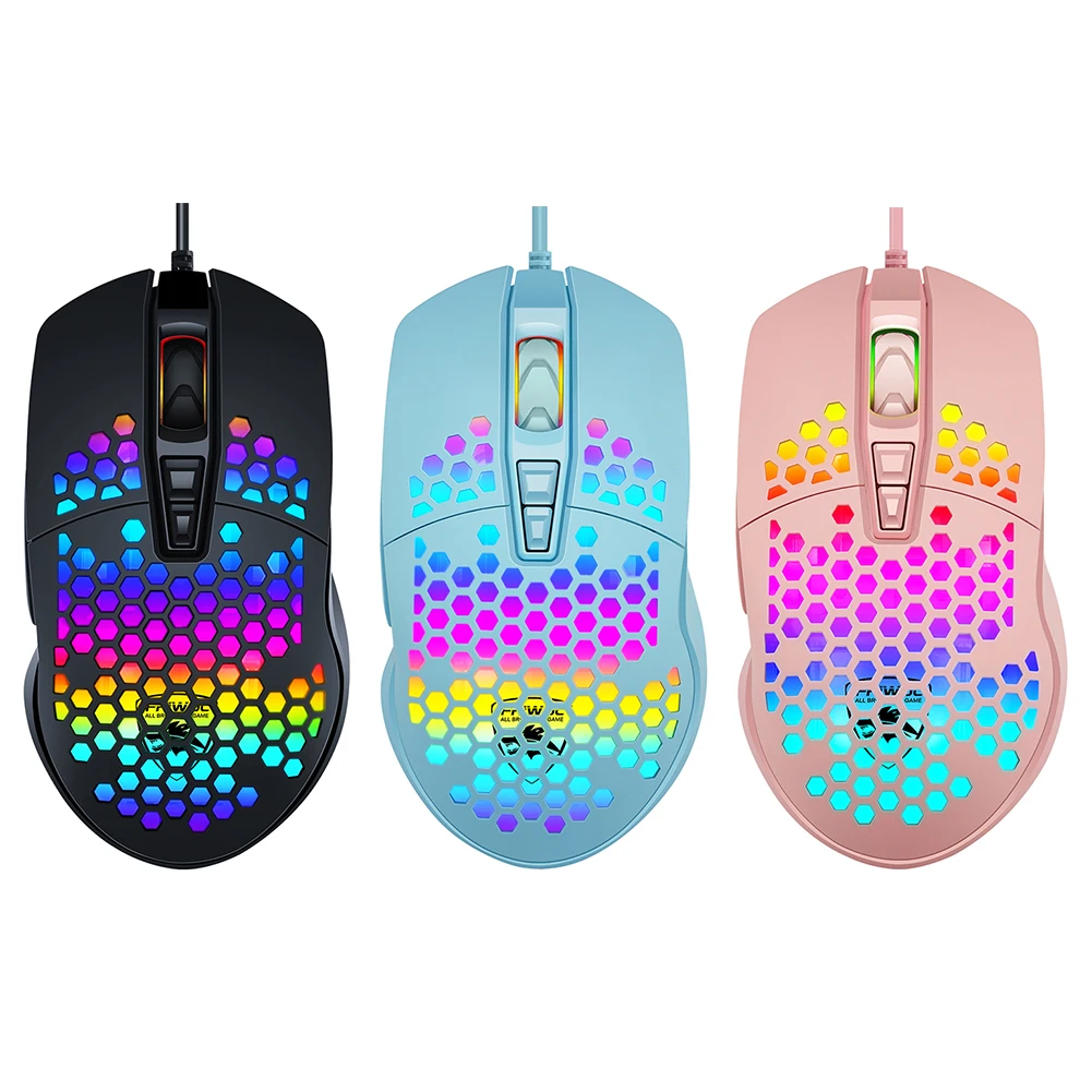 V9 Проводная игровая мышь с ячейками 4000DPI регулируемая RGB подсветка USB