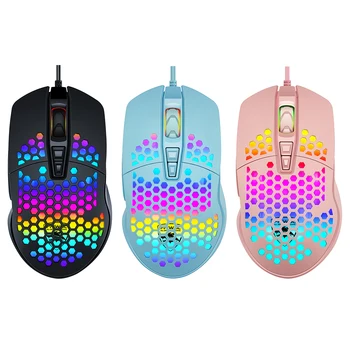 

V9 Wired Honeycomb Hollow Out Gaming Mouse 4000DPI Adjustable RGB Backlight USB Computer Optical Mouse For PC Laptop Gamer Mice