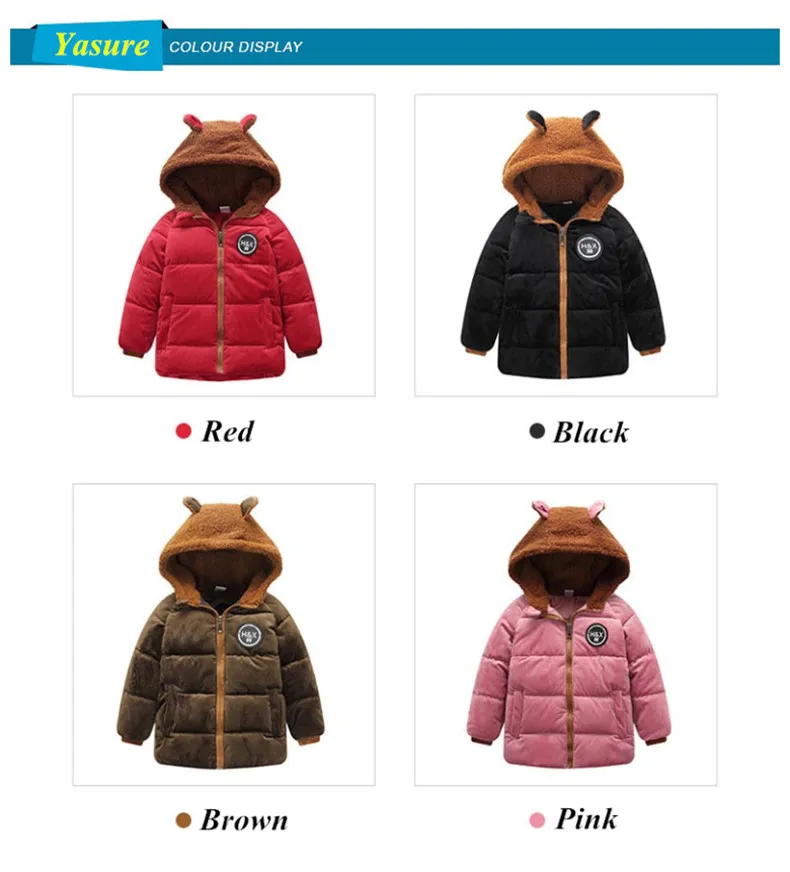 New winter children down& parkas 2-8Y boys girls warm outerwear windproof hooded coats Child thick jacket for kids winter TOPS