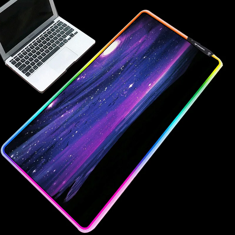 

Mairuige Promotion RGB purple starry pattern mouse pad LED colorful light illumination USB multi-size selection keyboard pad