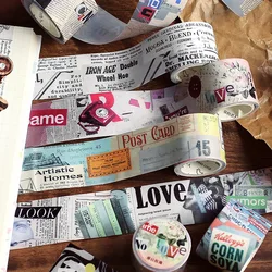 Ensemble de bande Washi rétro 1 rouleau, ruban de masquage Vintage pour bricolage artisanal planificateurs Scrapbooking décoration autocollants Journal 