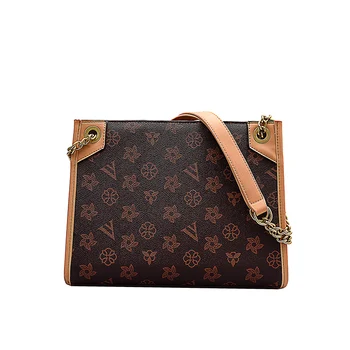 

2021 new style letter pattern ladies shoulder bag open zipper casual business handbag women
