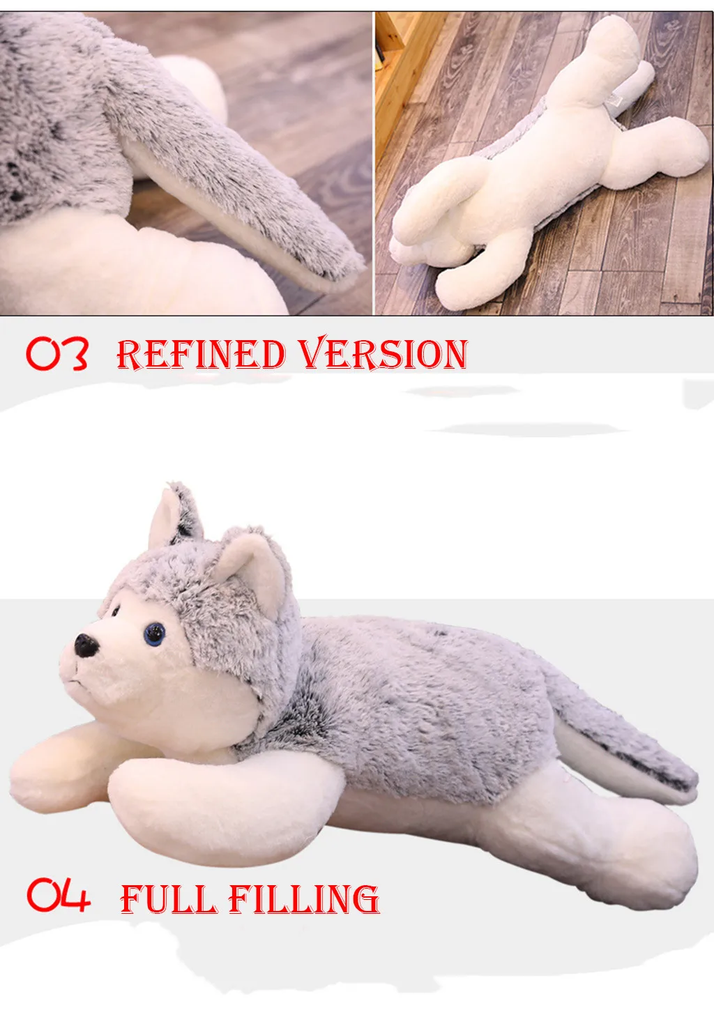 1 шт. из мультфильма из мягкого плюша чучела собака большие игрушки Husky Inu собака кукла милые животные Дети подарок на день рождения Хаски плюшевые подушки 55 см