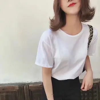

Women's Cotton Loose Casual Short Sleeve Solid Color T-Shirt 2020