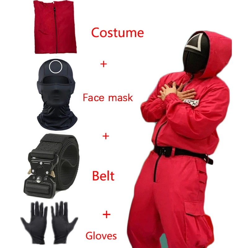 Squid Game Red Jumpsuit Cosplay Costume Sets