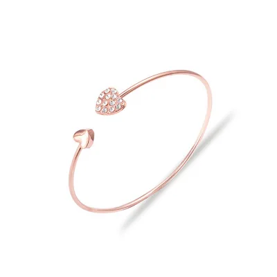 Bangle Bracelet Open double heart For Women girl Accessories jewelry