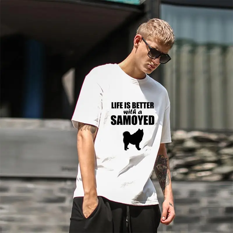 

Custom Life Is Better With A Samoyed t-shirt plus sizes s-11xl fitted Paisley Unique homme t shirt tee