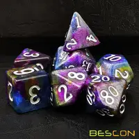 Bescon Starry Night Dice Set Series, 7pcs Polyhedral RPG Dice Set Milky Way, Midnight, Twilight 2