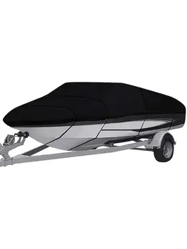 

600x230cm 210D Oxford Cloth V Type Yacht Cover Black Waterproof Rain Dust UV Protection Outdoor Boat Cover