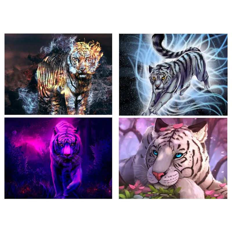

Nayachic animals Tiger Diamond Painting Diamond embroidery 5d diy full round diamond mosaic wild animal cross needlework