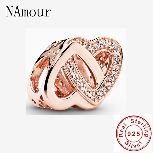 Original Kangaroo freehand heart key lock Bead fit Pandora charms silver 925 Bracelet for women fashion jewelry rose gold