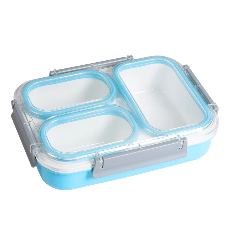 Leakproof Lunch Box Separate Compartments Children School Bento Box Food Container Microwave Dinnerware Lunch Box for Kids - Цвет: Blue