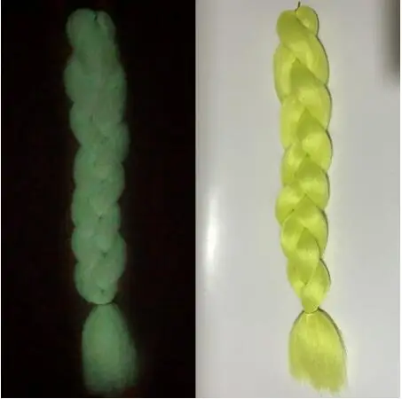 Светящиеся волосы флуоресцентный светильник для плетения волос Kanikalon Jumbo синтетические косички для женщин, для ежедневного косплея, вечерние, блестящие волосы - Цвет: 7