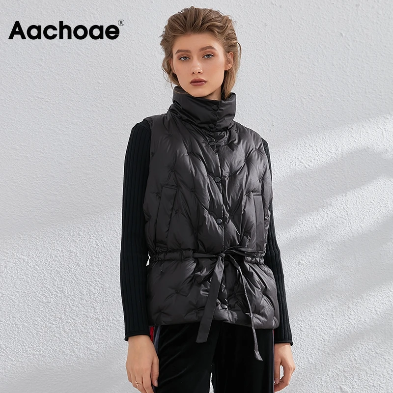 Aachoae 2020 Women's Ultra Light Down Vest Solid