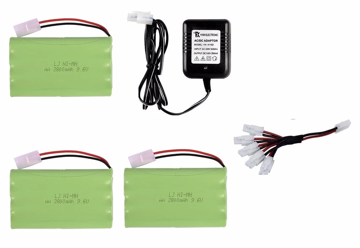 Pinkish Grey Модель H) Ni-MH 9,6 V 2800mah батарея+ 9,6 v зарядное устройство для радиоуправляемого игрушечного автомобиля Танк Поезд Робот Лодка пистолет AA 9,6 v перезаряжаемый аккумулятор - Цвет: Pinkish Grey