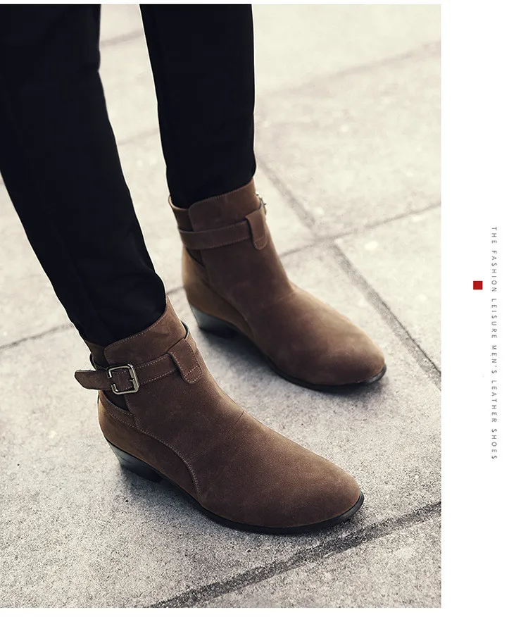 Г., новые брендовые зимние мужские ботинки «Челси» ботильоны модные мужские кожаные качественные слипоны, Мужская теплая обувь в байкерском стиле G9-41