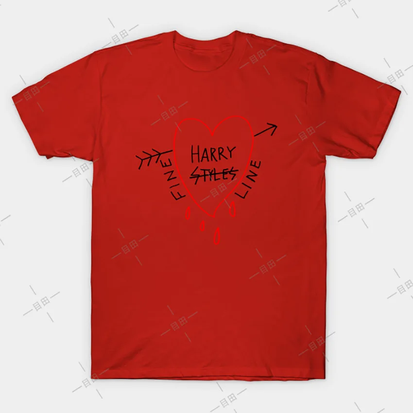 Fans Harry Heart Red Fine Line Tee T 