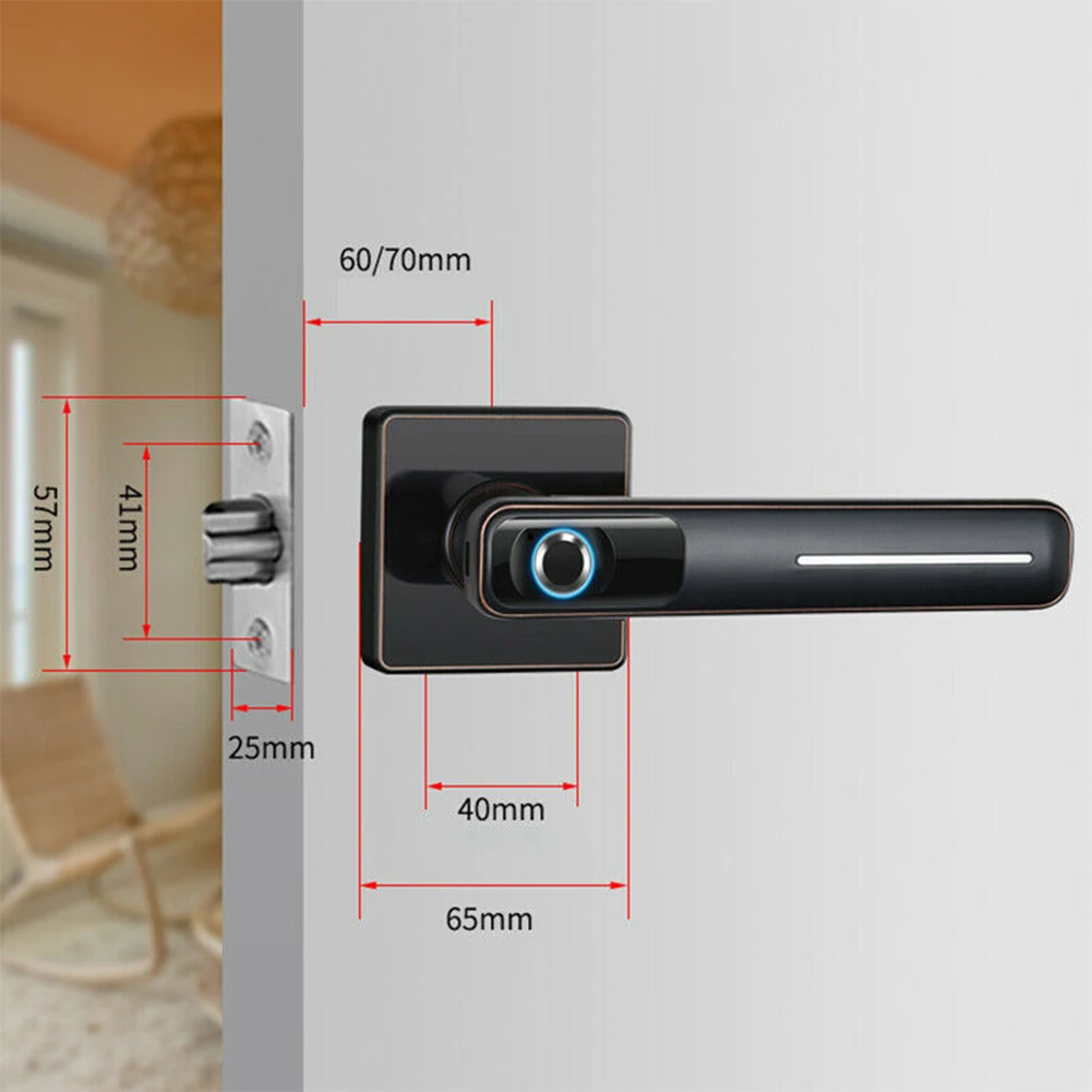 LED Indicator Sensitive Smart Electronic Anti Theft Home Fingerprint Lock Biometric Door Security Stainless Steel USB Charging