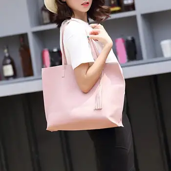 

Women Messenger Bags Leather Casual Tassel Handbags High Quality Female Designer Bag Vintage Big Size Tote Shoulder Bag bolsos