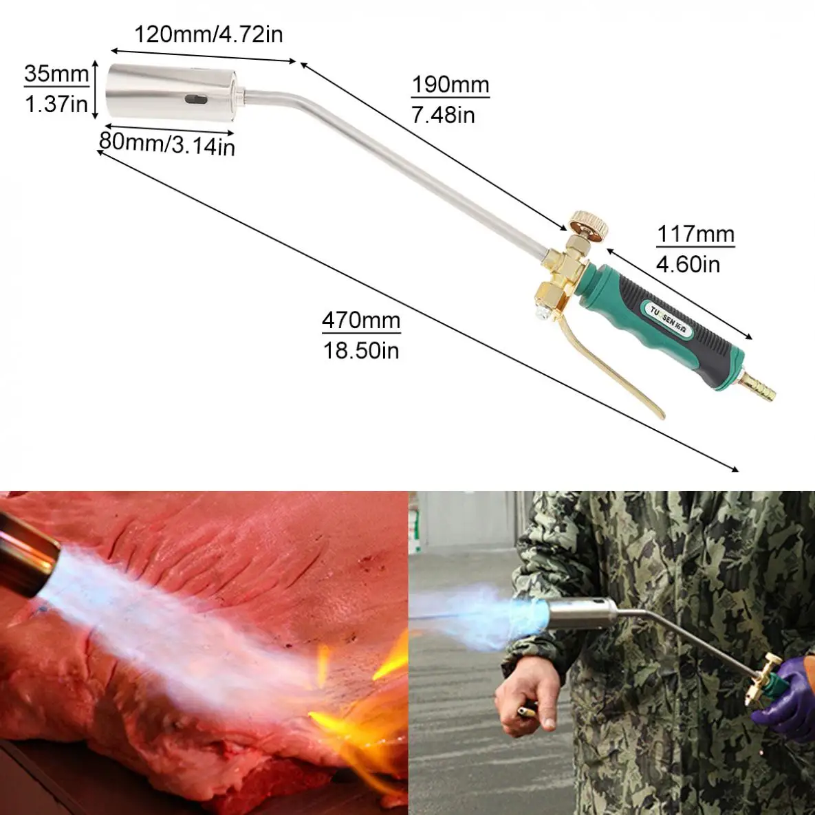 50 мм двойной переключатель типа сжиженный газ фонарь сварочный Spitfire Gun поддержка