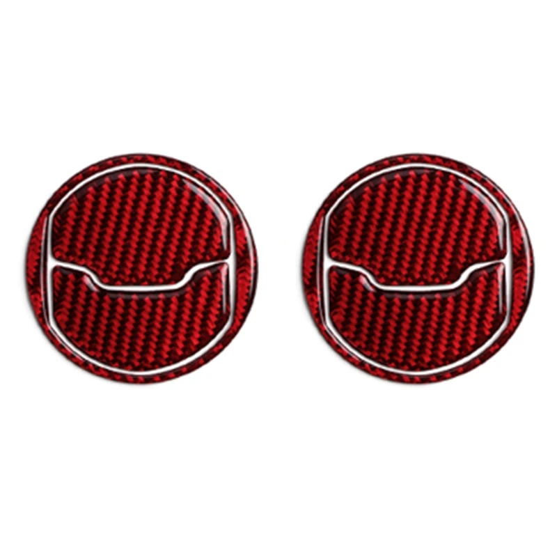 

2PCS for Ford Mustang Carbon Fiber Car Interior Central Air Conditioner Outlet Decorative Cover Sticker 2015 2016 2017 2018 2019