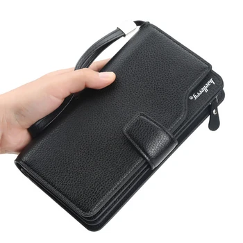 

Men's Long Wallet European and American Luxury 30% off Large Capacity Clutch Litchi Pattern Multi-Card Clutch Men's Wallet Purse