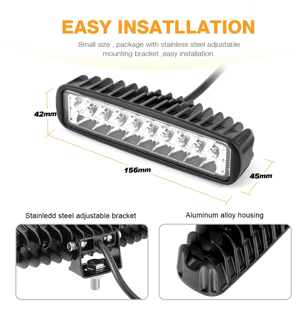 18w DRL LED Work Light 10-30V 4WD 12V For Off Road Truck Bus Boat Fog Lights Car Light Assembly ATV Daytime Running Light 18w DRL LED Work Light 10-30V 4WD 12V For Off Road Truck Bus Boat Fog Lights Car Light Assembly ATV Daytime Running Light