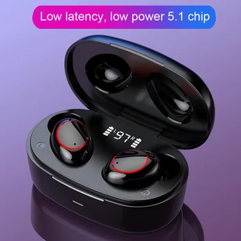 

TWS Wireless Earbuds TWS Wireless Earbuds Touch Control Bluetooth 5.1 With Charging Case Gym Portable