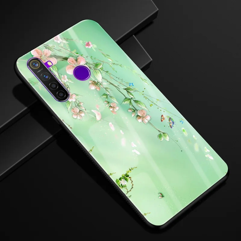 Для OPPO Realme 5 pro Чехол 6,3 ''стекло Жесткий чехол для OPPO Realme5 чехол для телефона силиконовый бампер Fundas Coque Realme 5pro - Цвет: 26