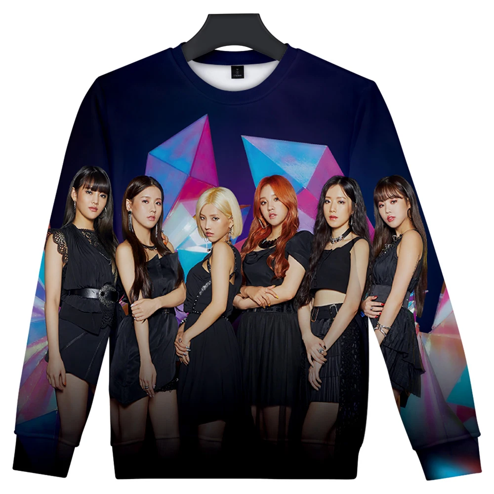 G) I-DLE свитер с круглым воротником в южнокорейском стиле повседневный джемпер унисекс с длинными рукавами для пары, для родителей и детей, для ролевых игр