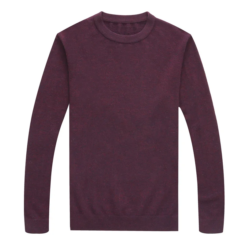 Purple Sweaters Мужская одежда, Новые свитера, шерсть, пуловеры с круглым вырезом, свитера, одноцветная повседневная майка, трикотаж, свитер с длинным рукавом - Цвет: Purple Sweaters