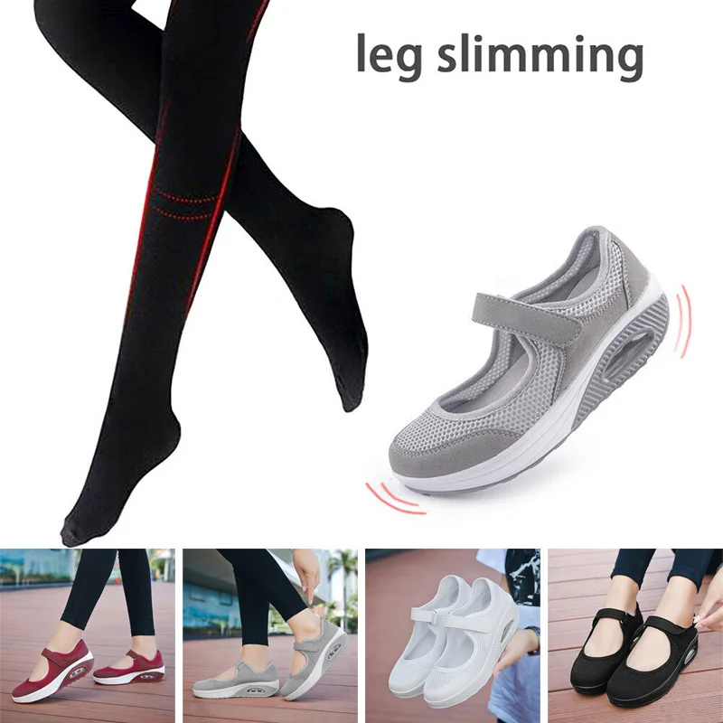

Spring Autumn Chunky Women Comfort Walking Nurse Shoes Anti-Slip Breathable Wedges Sneaker for Fitness Chaussures Femme C55