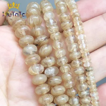 

Yellow Citrines Quartzs Rondelle Stone Beads Round Loose Spacer Beads For Jewelry Making Bracelet Charms Accessories 15" 4/6/8mm