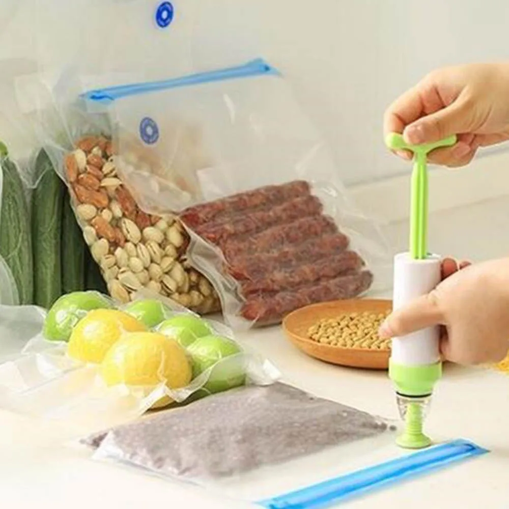 5 шт. Handleiding Vacuumsealer Vacuumzak Handpomp ручной Verpakkings машина Voedsel Sous выполнены вакуумные Ziplock