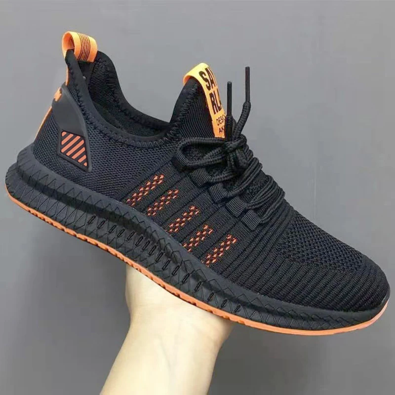 de deporte baratas para zapatos informales transpirables vulcanizados de naranja, tejidas, de cinco rayas, novedad| Zapatos informales de hombre| - AliExpress