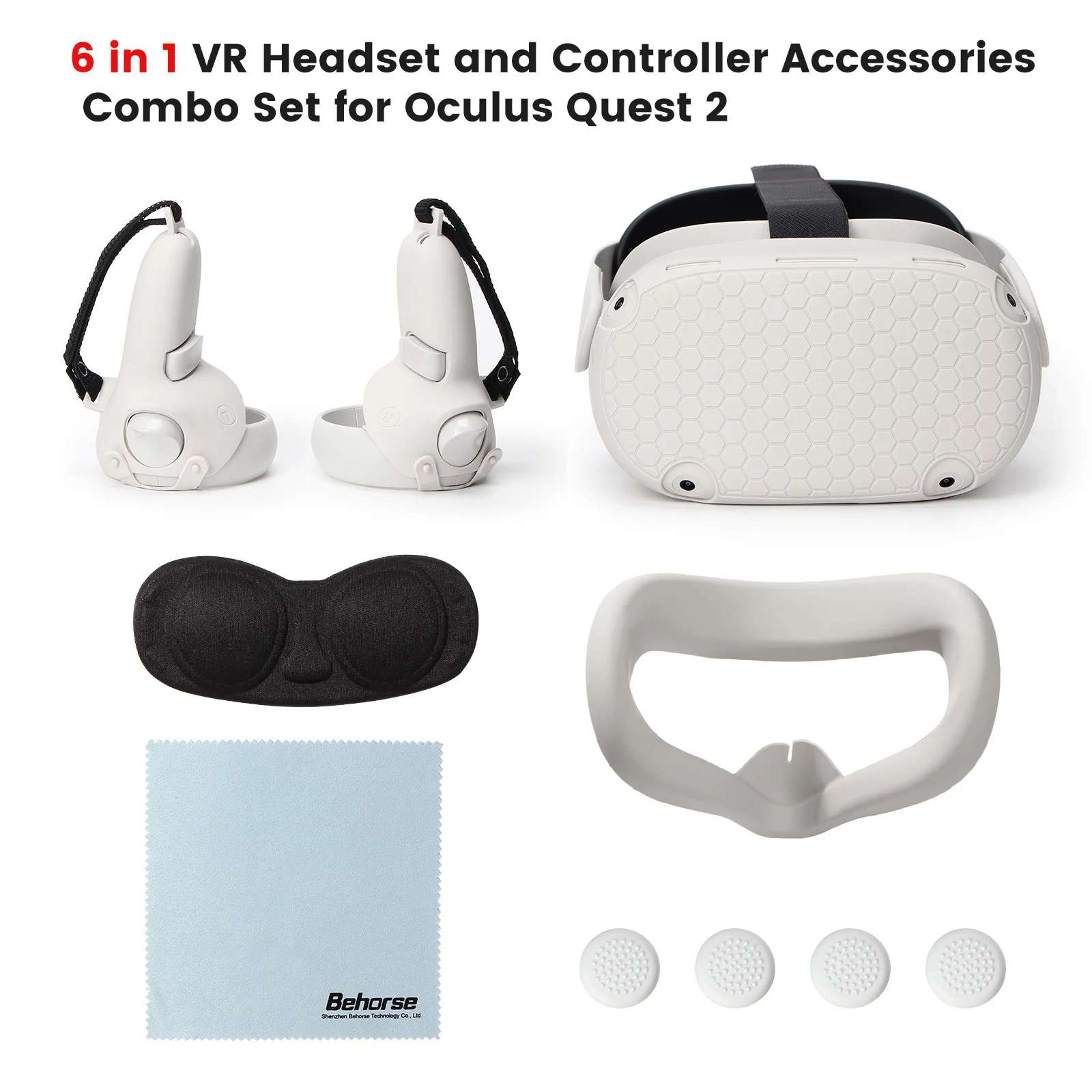 Oculus Quest 2 Case VR Touch Controller Shell Lens Rod Cap Handle Grip Protective Cover Set For Oculus Quest 2 VR Accessories