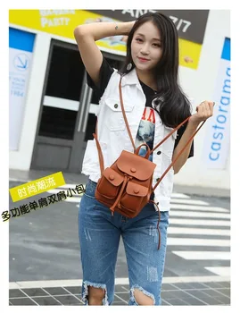 

2020 new women's backpack mini cute small backpack fashion ladies zipper backpack double zipper anti-theft bag