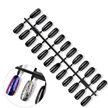 

480 Pcs Black Transparent Fake Nail Professional Full Cover Fasle Nail Art Fingernail Full Color Card Polish Displayed Board