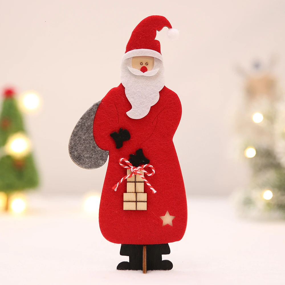 Red Новогоднее DIY деревянное Рождественское украшение для дома с оленем рождественские украшения детский подарок деревянные рождественские украшения - Цвет: Red
