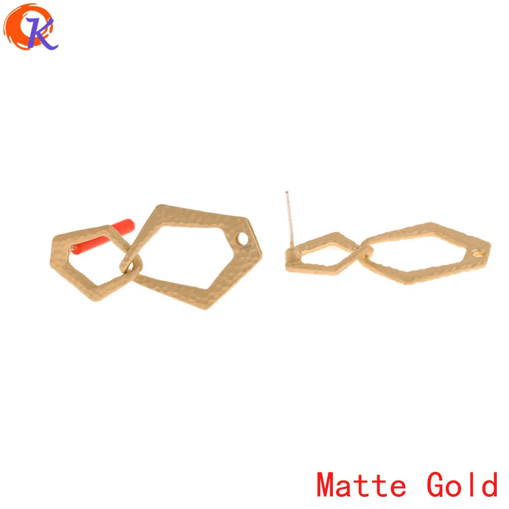 Matte Gold Cordial Дизайн 50 шт 17*34 мм ювелирные аксессуары/ручная работа/серьги-гвоздики/Серебряная булавка/геометрическая форма/Сделай сам/фурнитура для сережек - Цвет: Matte Gold