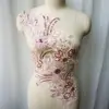 1 Set 2PCS Pink Sequin Flower Lace Fabric Embroidered Gown Appliques Collar Mesh Sew Patches For Wedding Decoration Dress DIY ► Photo 1/6