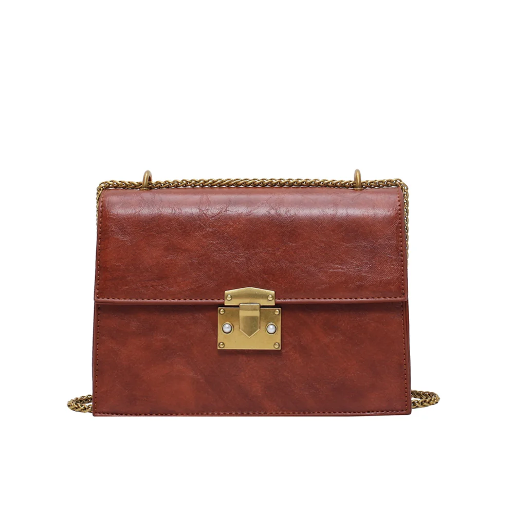 Ladies Handbags Gold Chain Shoulder Bag for Women 2019 Luxury Brand Crossbody Bags Leather Vintage Messenger Female Small Sac |