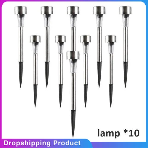

10 Pcs /set LED Stainless Steel Solar 3.7 V Lawn Outdoor Solar IP65 Waterproof Cover Lamp Garden Landscape Lawn Lamp drop