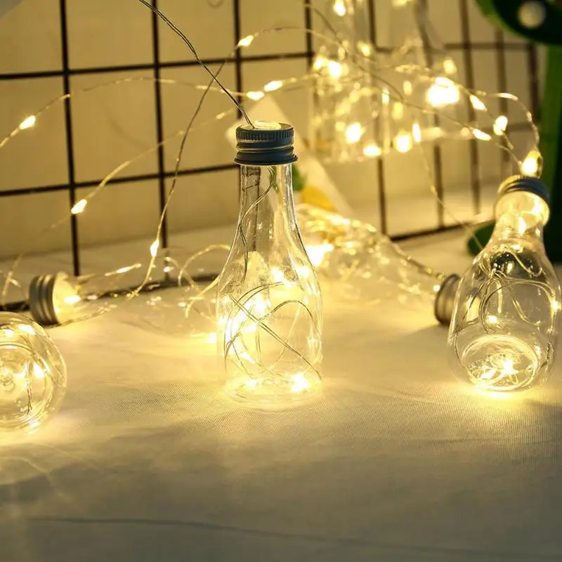 100LED дрейфующая бутылка струнные лампы с медным проводом, батареей солнечные Фея Украшения светильник для фестиваля вечерние Декор
