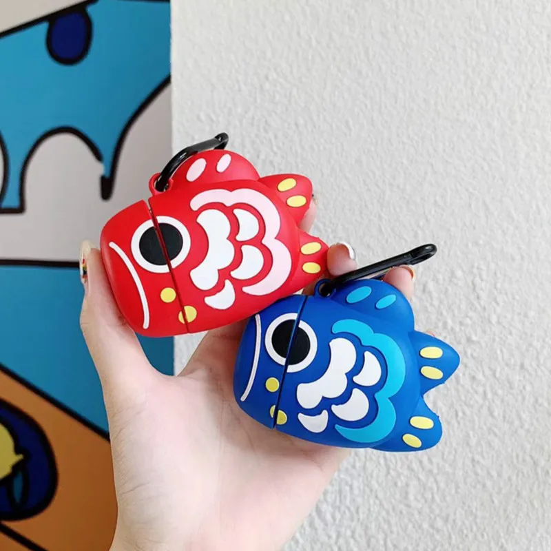 3D Силиконовый наушник чехол для Airpods 2 Чехол милый мультяшный чехол с изображением животного для Airpods 1 чехол для наушников с брелком