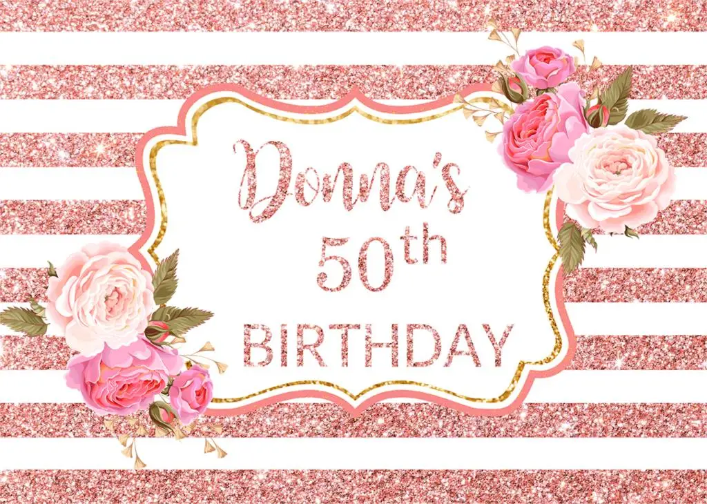BEIPOTO для женщин женские 50th 40th взрослых день рождения фон розового цвета с золотой