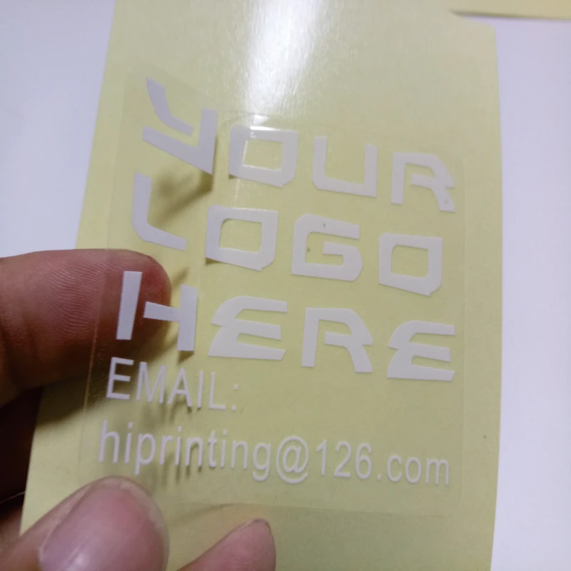 transparent sticker white ink