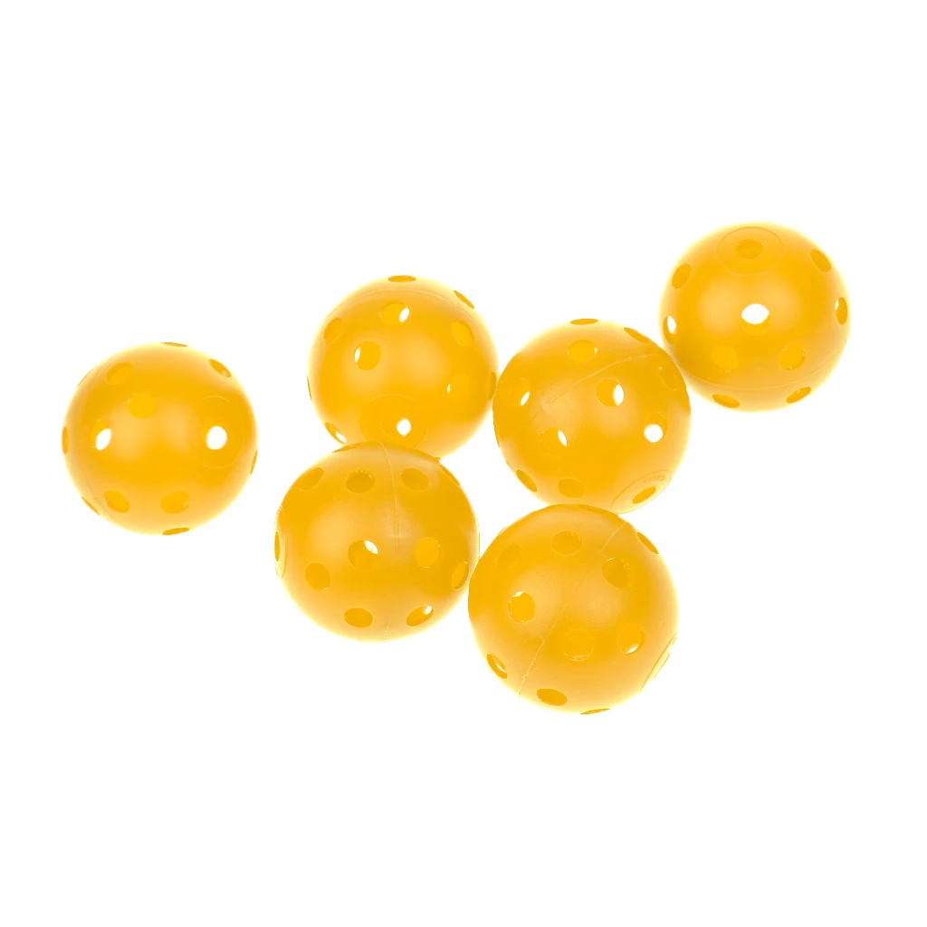 Yellow 6 шт. перфорированные Пластик для комнатных и уличных игр шары аксессуары для гольфа, тенниса обучение - Цвет: Yellow