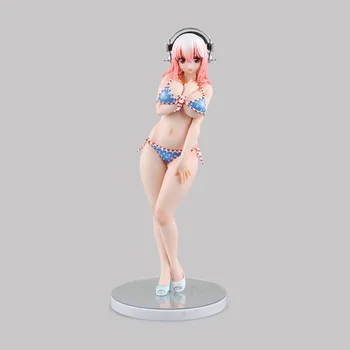 

25cm Japan Anime Super Sonico with Headphones Sexy Bikini Swimsuit Ver. PVC Action Figure Collection Model Toys Sexy Girl Doll