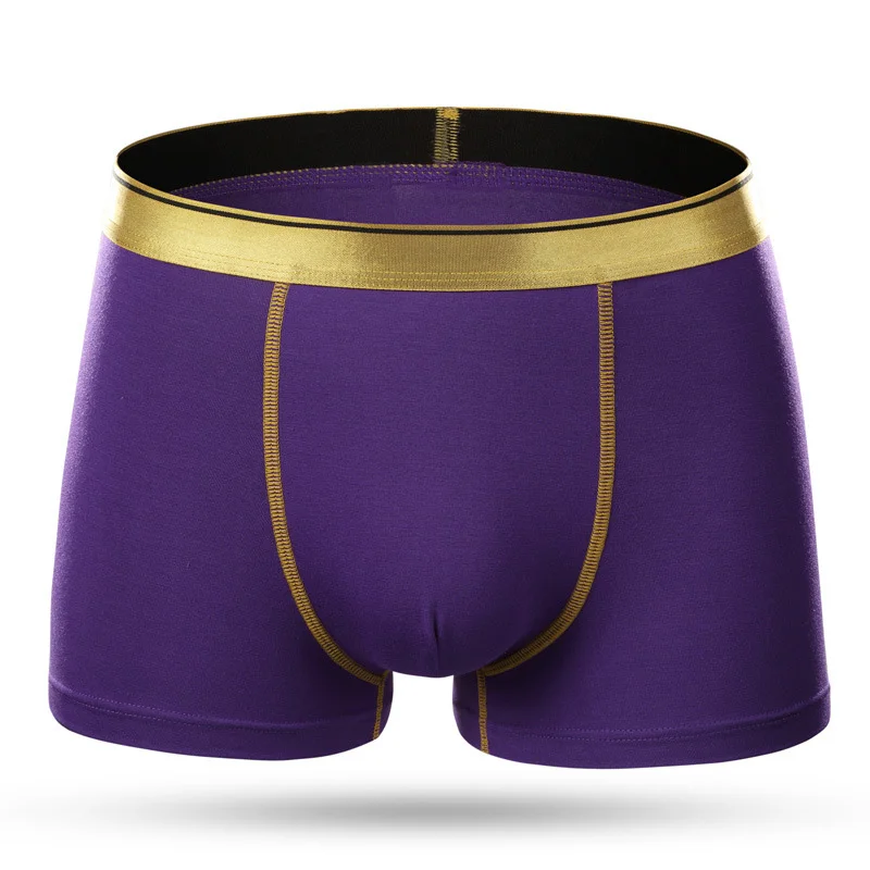 Purple 2pcs DENNYLITER 2 шт./партия модальные мужские нижнее белье мужские боксеры мужские Трусы Дышащие Боксеры мужские плетеные трусы удобные шорты - Цвет: Purple 2pcs